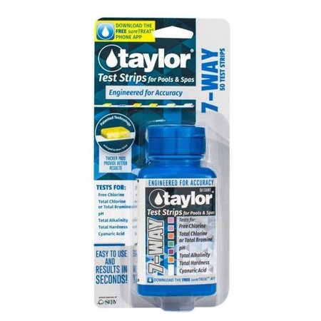 TAYLOR TECHNOLOGIES Taylor Technologies S-1335-12 7-Way Pool & Spa Test Strip S-1335-12